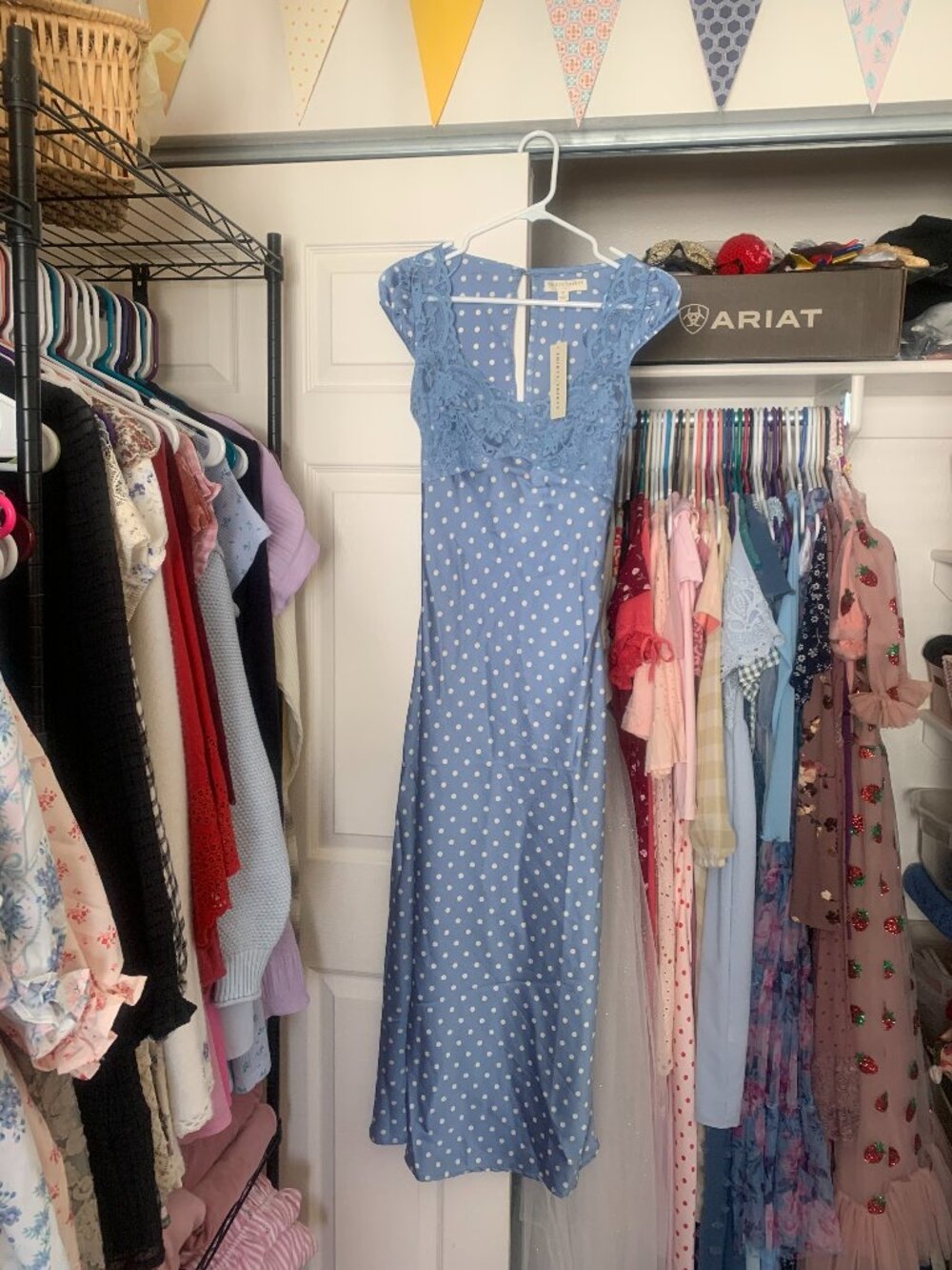 Thirty Thirty LA blue/white polka-dot dress
